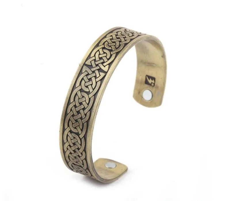 GX014 Lucky Knot Design Религиозный узор Bangles Open-Ended Cuff Viking Bracelet Style Bracelet