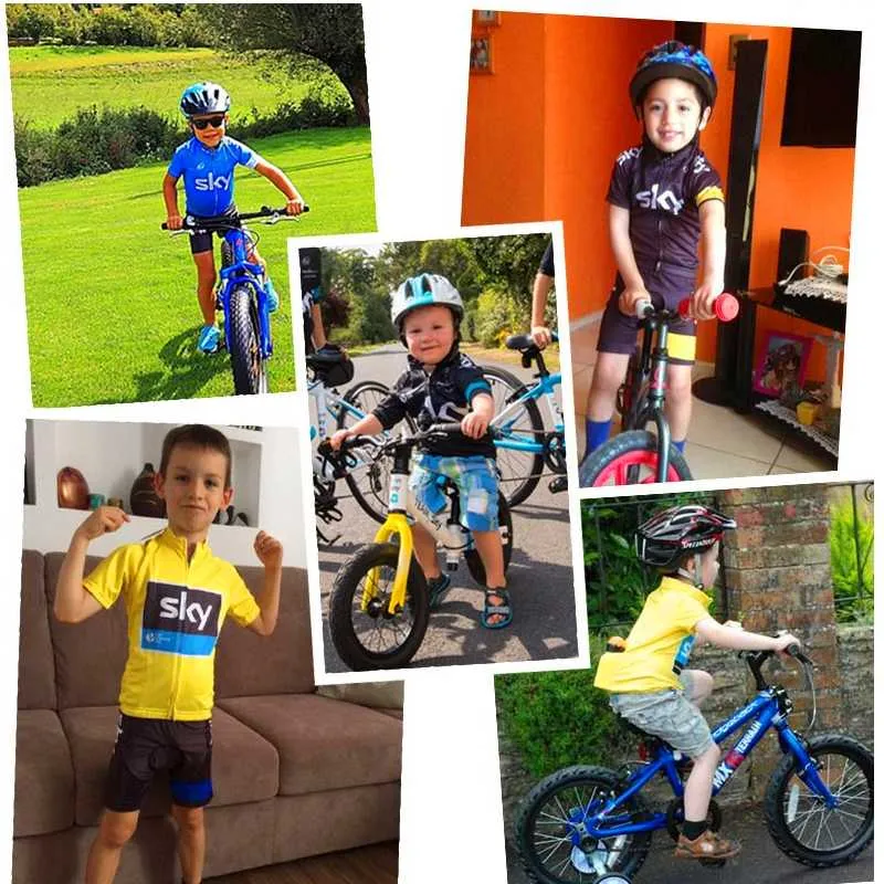 2019 Étape rapide pour les enfants en jersey à vélo de cyclisme Fiche des enfants à manches courtes Shorts de tête de cyclisme