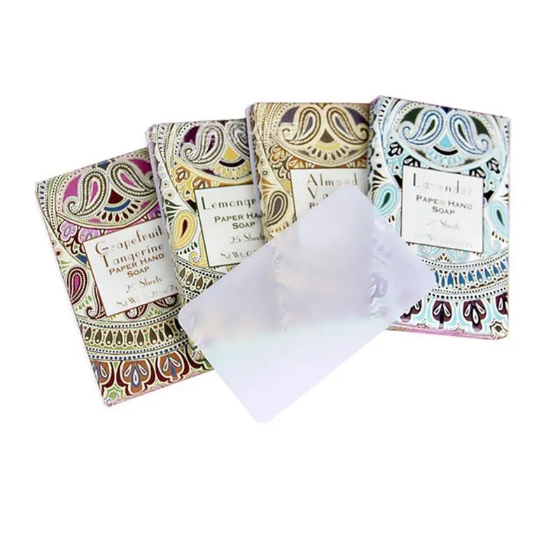 Portable soap paper sheet travel instant cleaning hands with box mini scented slice fresh and fragrant disposable