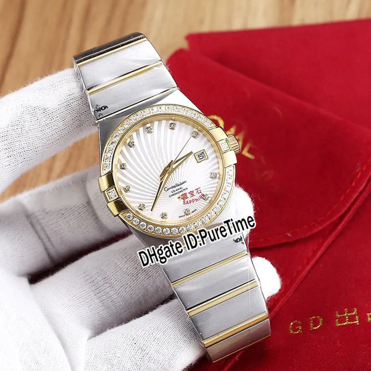 New 123 25 35 20 58 001 Two Tone Yellow Gold Diamond Bezel Gold Dial Miyota 8215 Automatic Mens Watch Stainless Steel Watches Pure295T