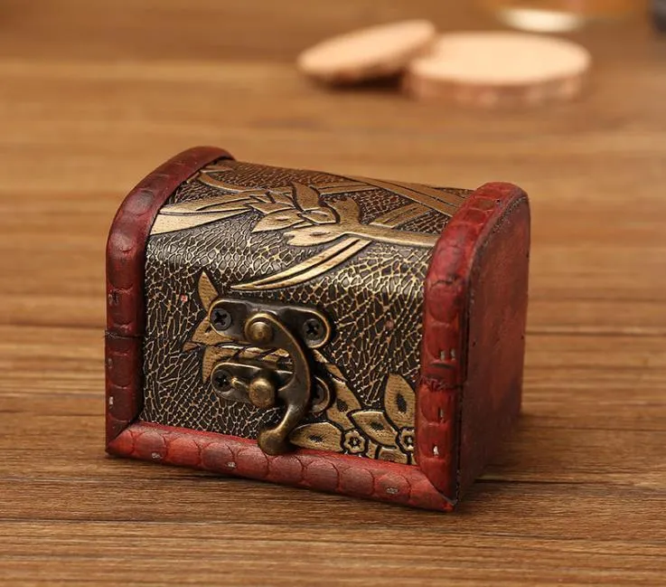 Vintage Wooden Jewelry Storage Treasure Chest Wood Box Carrrying Cases Organiser Gifts Antique old design Vintage Case SN823295O