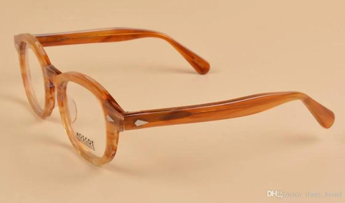 Estilista de marca inteira Eyeglasses Frames Lemtosh Glasses Frame Johnny Deppuality Round Men Myopia Opcional 1915 com case330g