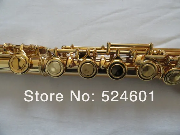 FL-271S Cupronickel Gold Lacquer 16 chaves Folhas Flua Alta Qualidade E Chave Flauta Novos Instrumentos Musicais Frete Grátis Com Caso