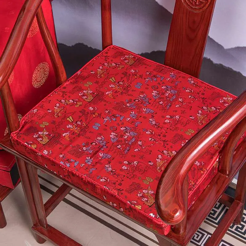 Cuscini di seduta confortevoli addensati in profondità 5 cm 8 cm sedie da pranzo Poltrona Divano Tappetino antiscivolo in broccato di seta cinese Ho308A