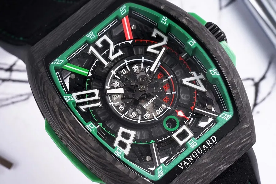 44mmx53 5mm reloj V45 MEXICO EDICIÓN LIMITADA Racing Carbon TOP CALIDAD Esqueleto automático hombres reloj de pulsera deporte NH35A210k