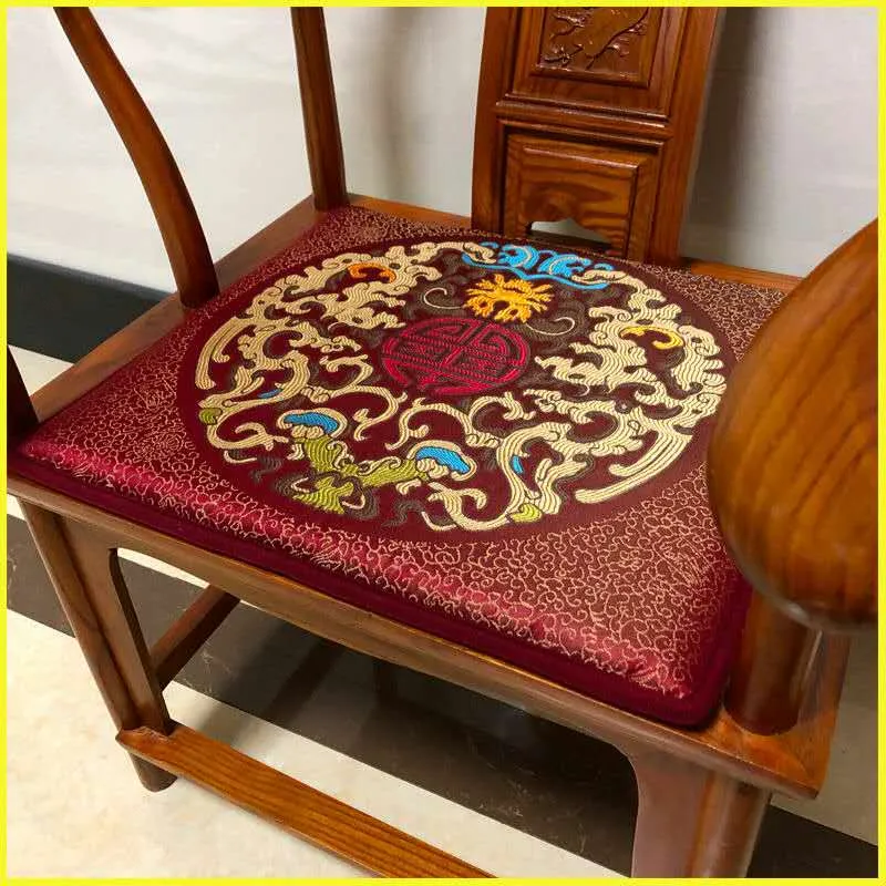 Cuscini sedie da pranzo fortunati di lusso autoadescanti personalizzati Cuscini sedili poltrona sgabello Divano Spugna in broccato di seta stile cinese seduta251v