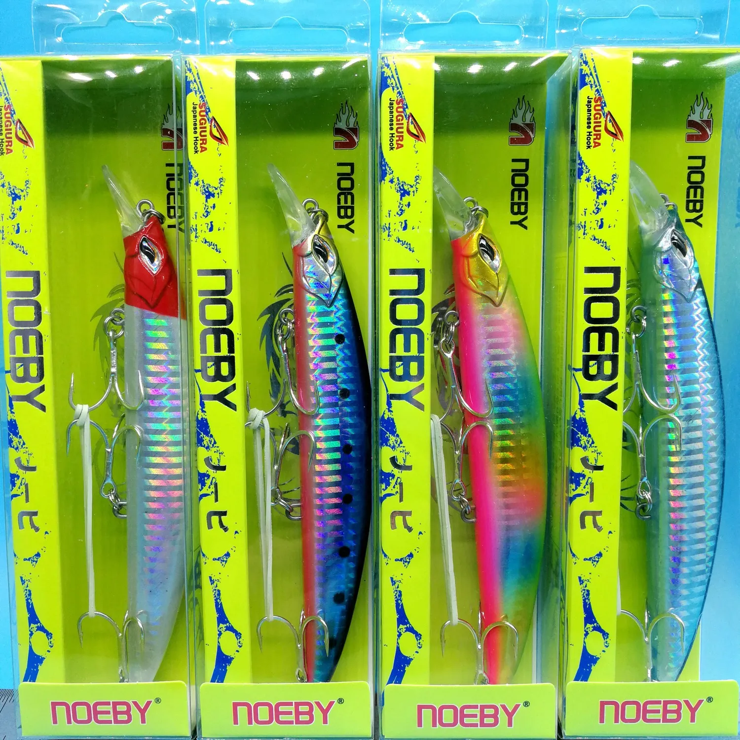 NOEBY 2 Peças 2019 NOVA Isca de Pesca de Minnow Flutuante 23g/130mm 4 cores Profundidade 0-1,5m Wobbler Isca Difícil Pesca em Água Salgada Equipamento T200602