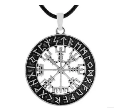 QQ7 скандинавский символ талисман кулон мужской ретро скандинавский компас викингов двойное ожерелье3109