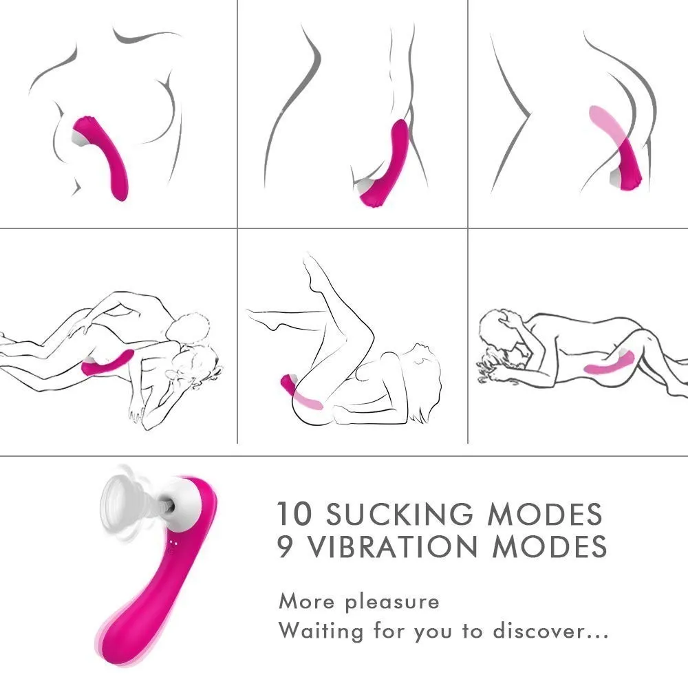 Sefelizクリトリル吸い吸い刺された吸い込みの女性のためのG-Spot Clit Massager 10の吸引力9振動、セックスおもちゃY19062902