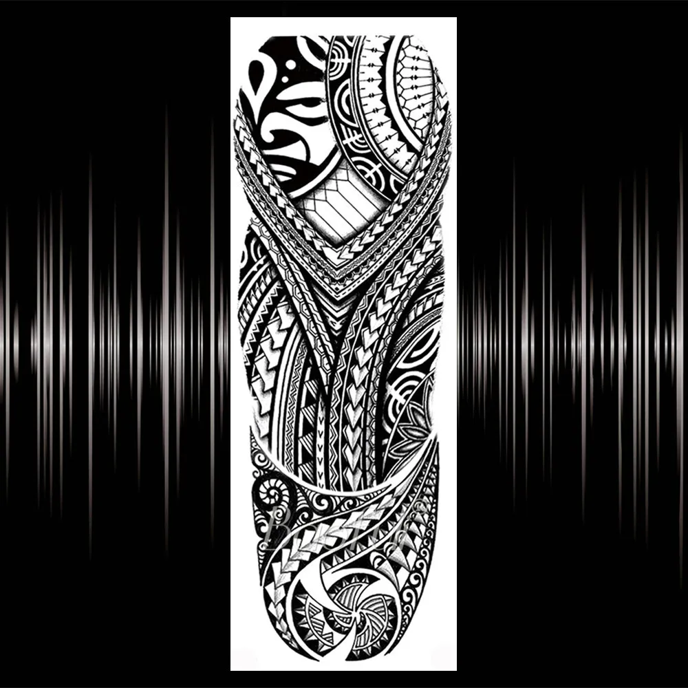 BAOFULI Braccio completo Uomo Donna Adesivo tatuaggio temporaneo Nero lungo Maori Totem Tatuaggi finti Body Art Impermeabile Adesivo Tatoo Makeup1183269