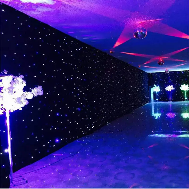 3m x 6m LED rideau de fête de mariage LED étoile tissu noir scène toile de fond LED étoile tissu rideau lumière décoration de mariage 328x