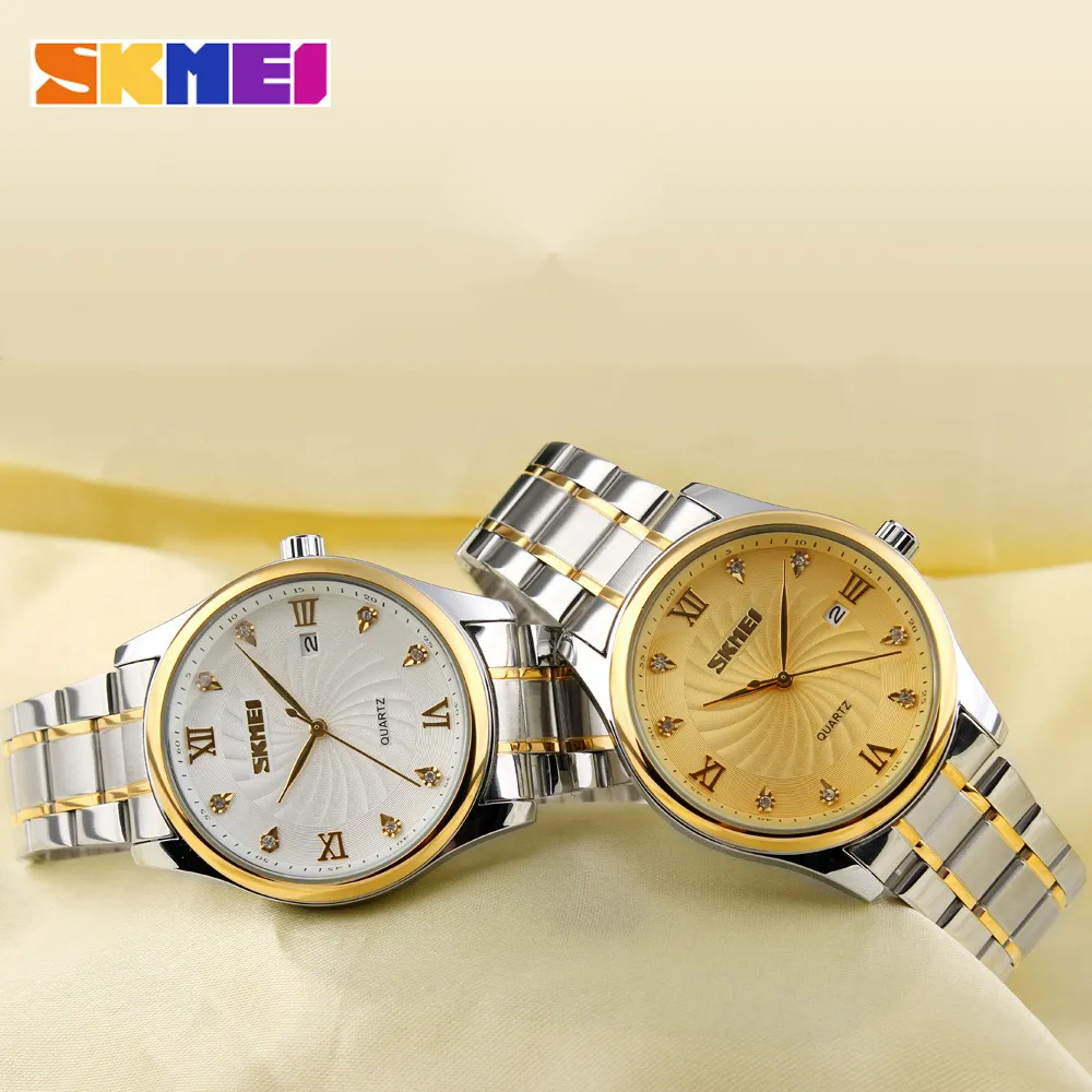 Skmei Fashion Mens Watches Top Brand Luxury Business Watch Men Stainless Strap Quartz wristwatches Relogio Masculino 91012628