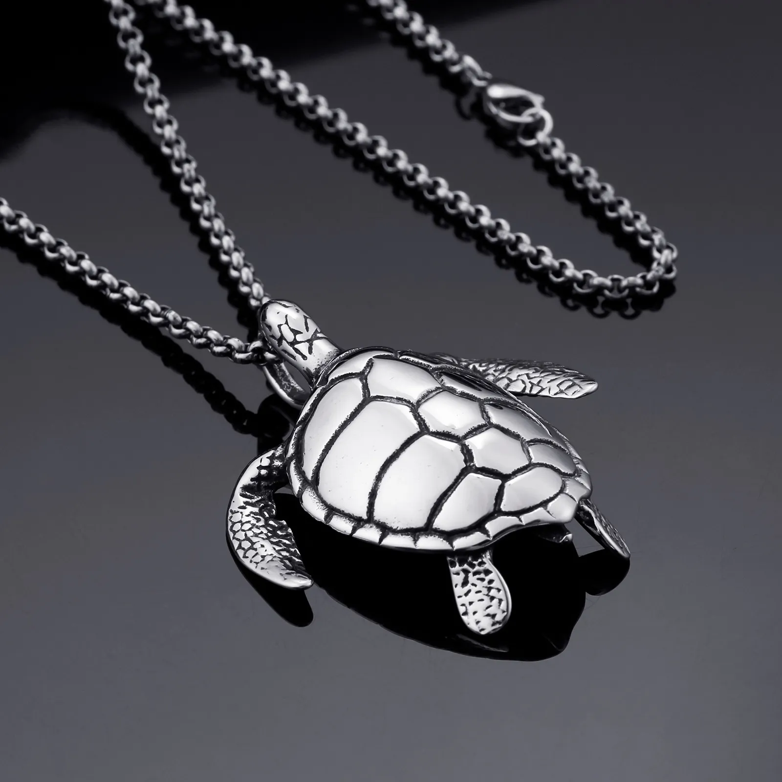 New casting Stainless Steel Baby Turtle Pendant Necklace Cool Gifts For Men Boys Baby Lovely Gift3194
