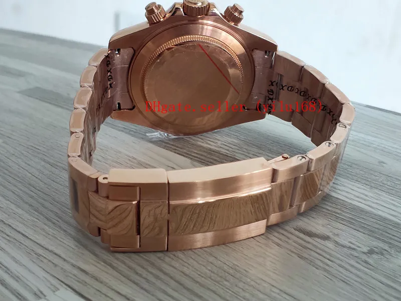 Wysokiej jakości sprzedawcy luksusowe mężczyźni Fold Watch 40 mm 116505 18K Gold Rose Everose No Chronograph Mechanical Automatyczne męskie biznes WAT250L
