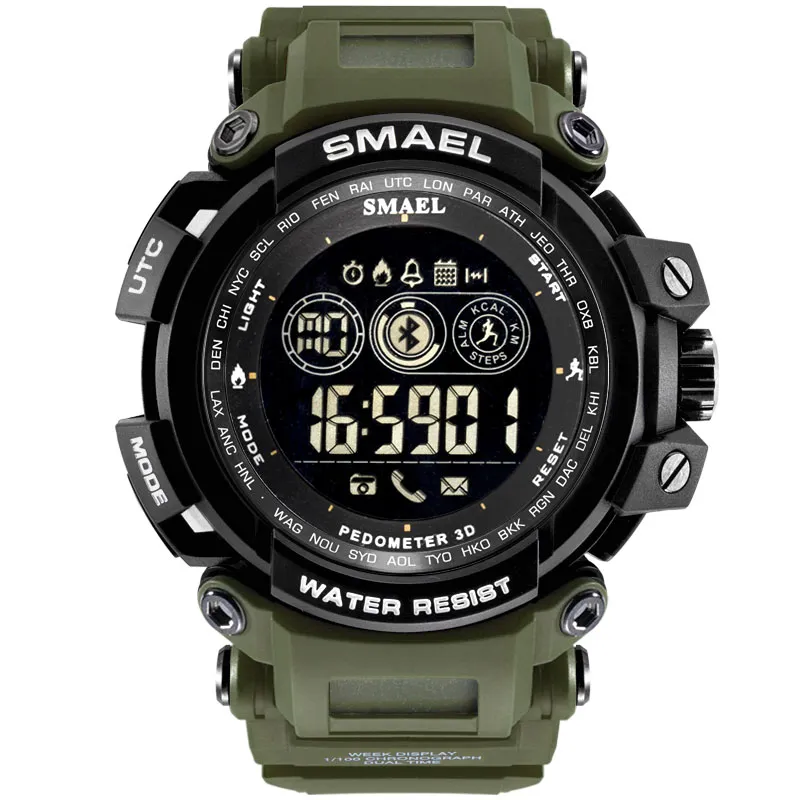 Homem relógios de pulso digital LED Display Smael Watch For Male Digital Clock Men Sports Sports Big Dial 8018 WTAERPonep Men Watches245f