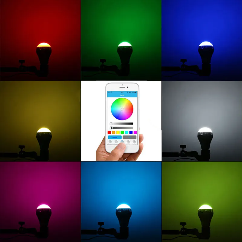 Smart Bulb Wireless Bluetooth music Audio Speakers bulbs 12W E27 LED RGB Light Color Changing via App Control299g