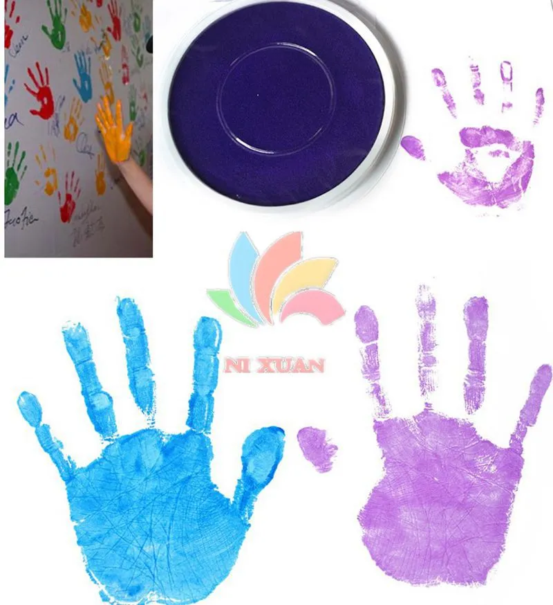Duże okrągłe pudełko do kolorowania DIY odcisk atramentowy pieczęć rysowanie palcem malowanie Graffiti dla dzieci dzieci kreatywność wyobraźnia edukacja zabawka hurtownia