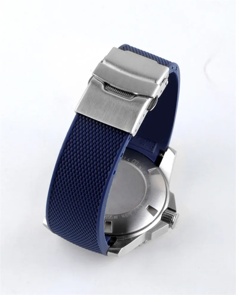 Bracelets de montre en caoutchouc de Silicone, étanches, noir et bleu, boucle pliable pour montre L3 Hydro conquête, outils 331r, 21mm, nouveau