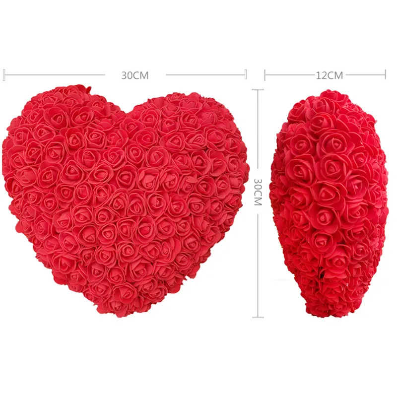 30cm hjärta form färsk konserverad ros blomma konstgjorda blommor för bröllop äktenskap hem fest dekoration Alla hjärtans dag gåva t200509