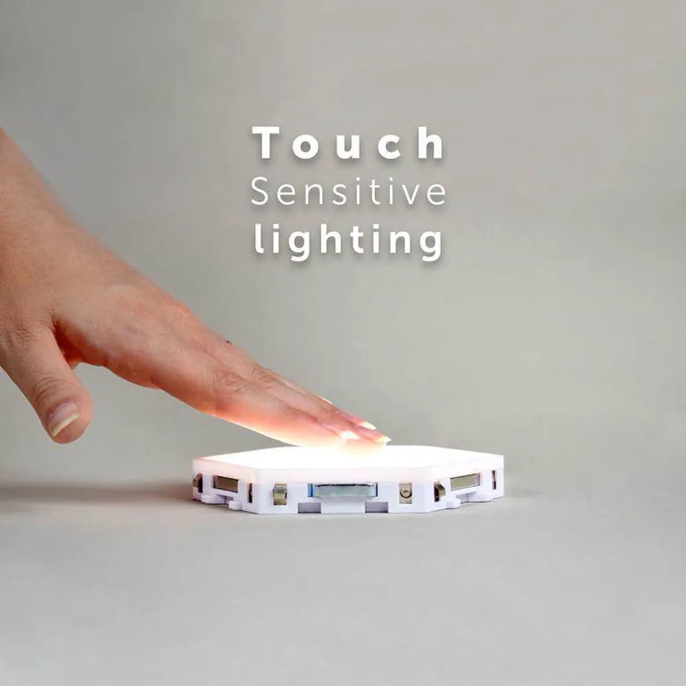 1-65 Stück DIY Wandleuchte Touch-Schalter Quantum Lampe LED Sechseckige Lampen Modulare kreative Dekoration Wand Lampara208e