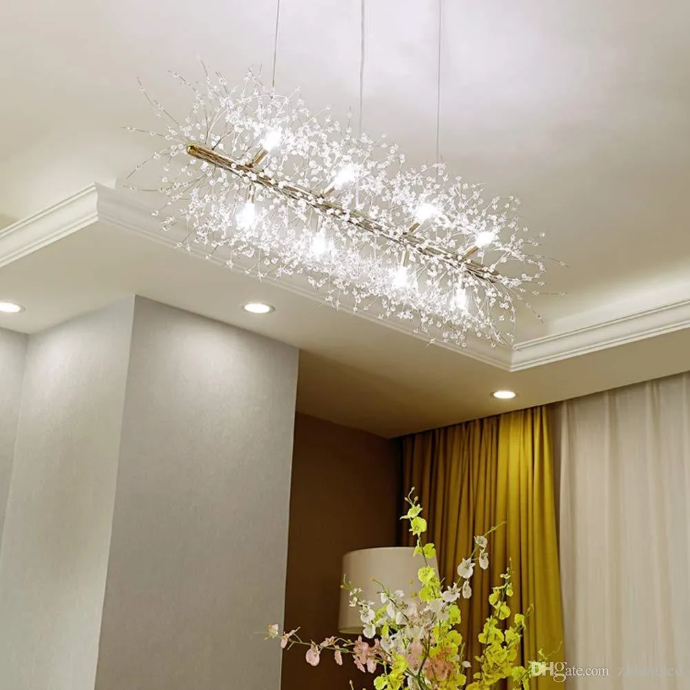 LED Kristallen Kroonluchters Vuurwerk Hangende Plafondlamp Moderne Hanglamp voor Winkel Foyer Eetkamer Badkamer Bedroo288A