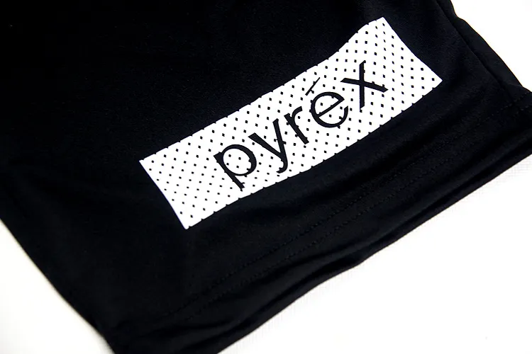 Pyrex marka mody streetwear hip hop szorty mężczyźni czarny czerwony swobodny sport sprężyste spodenki 3097641