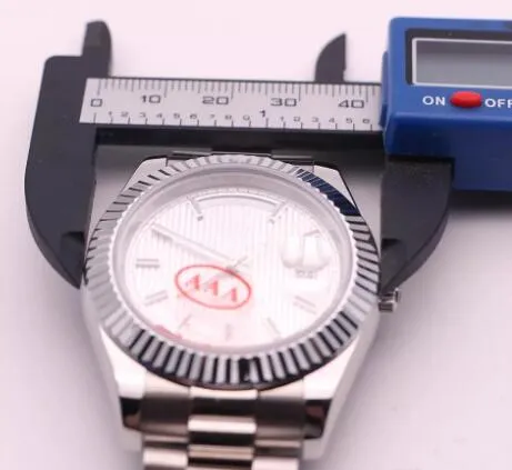 36 Роскошные мужские часы в стиле DAYDATE, белый полосатый циферблат, высококачественное сапфировое стекло, автоматический механизм, нержавеющая сталь 316L St242L