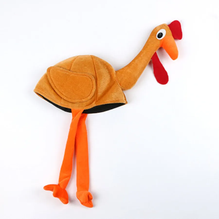 Juldekorationer 10st Vuxen Child Söt kycklinghuvudmask Plush Rooster Hat Farm Animal Bird Party Halloween Costume Accessor180L