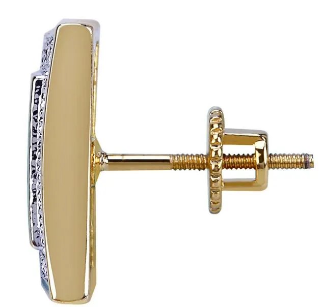 Boucles d'oreilles à clous en diamant de laboratoire remplies d'or jaune 18 carats pour hommes, nouvelle collection, set241o