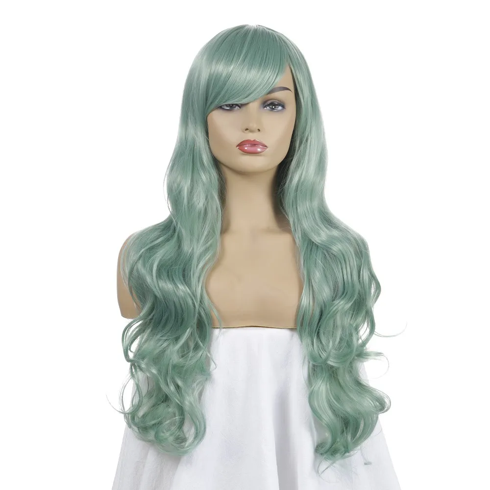 Vente chaude Anime Cos Perruque en Europe et en Amérique Vente Chaude Vente Chaude Couleur Universelle 80cm Long Cheveux Bouclés Cosplay Jeu de Rôle