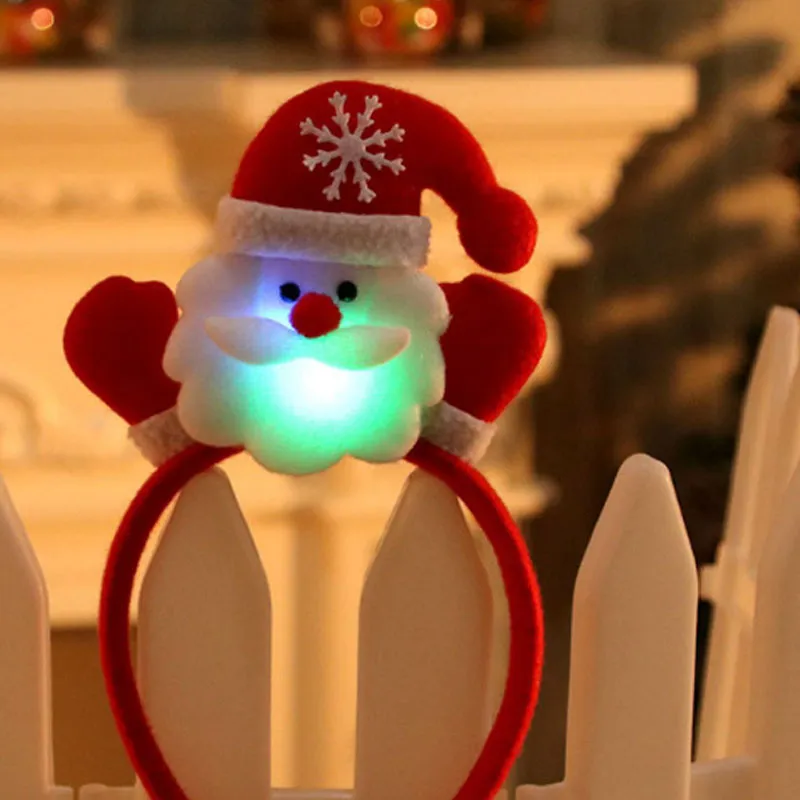 Kerstdecoraties Hoofdband Snowman Led flitsende verlichting Kids Toys Party Decoratie gloeiende Halloween Navidad1290D