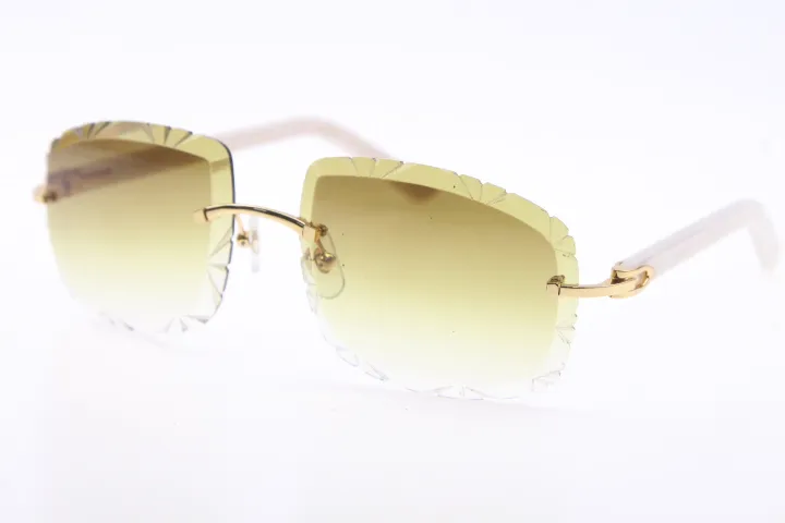 Designer Vente de lunettes sans monture diamant coupé mode marbre aztèques bras lunettes de soleil 3524012-B lunettes en métal mâle et femelle UV400213Q
