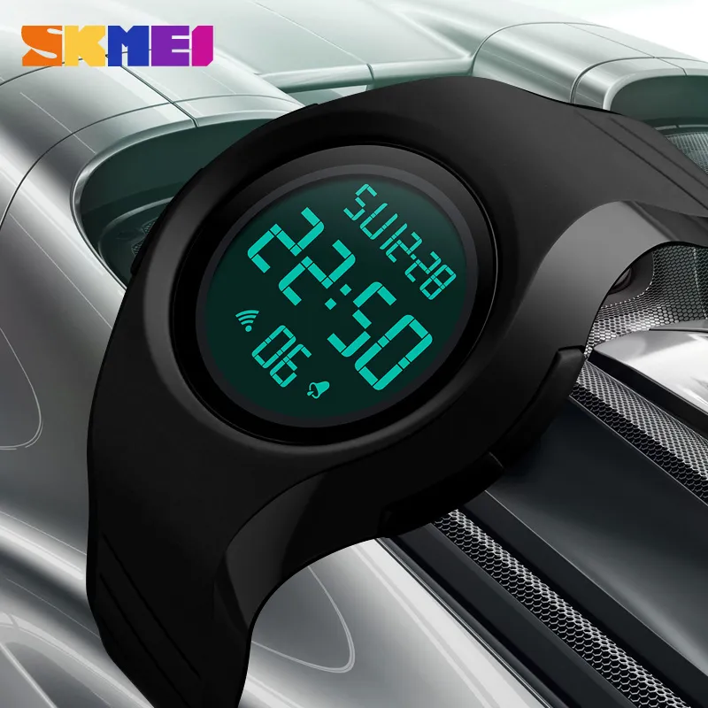 SKMEI Mode Einfache Sport Uhr Männer 5Bar Wasserdicht Männer Uhren Kalender Led-anzeige Digitale Uhr Relogio Masculino 1269243Y