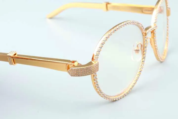 19 New luxury round frame diamond glasses frame ST19900692 retro fashion decorative glasses frame stainless steel glasses328I