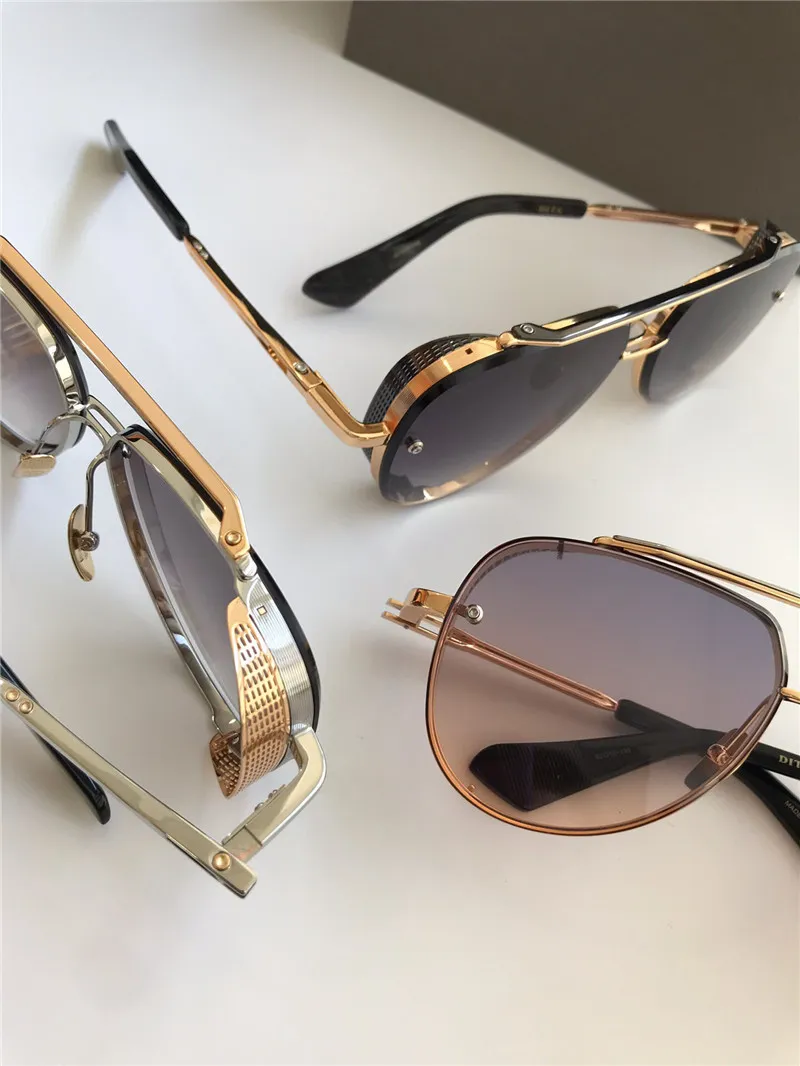 New popular sunglasses limited edition eight men design K gold retro pilots frame crystal cutting lens top quality273p