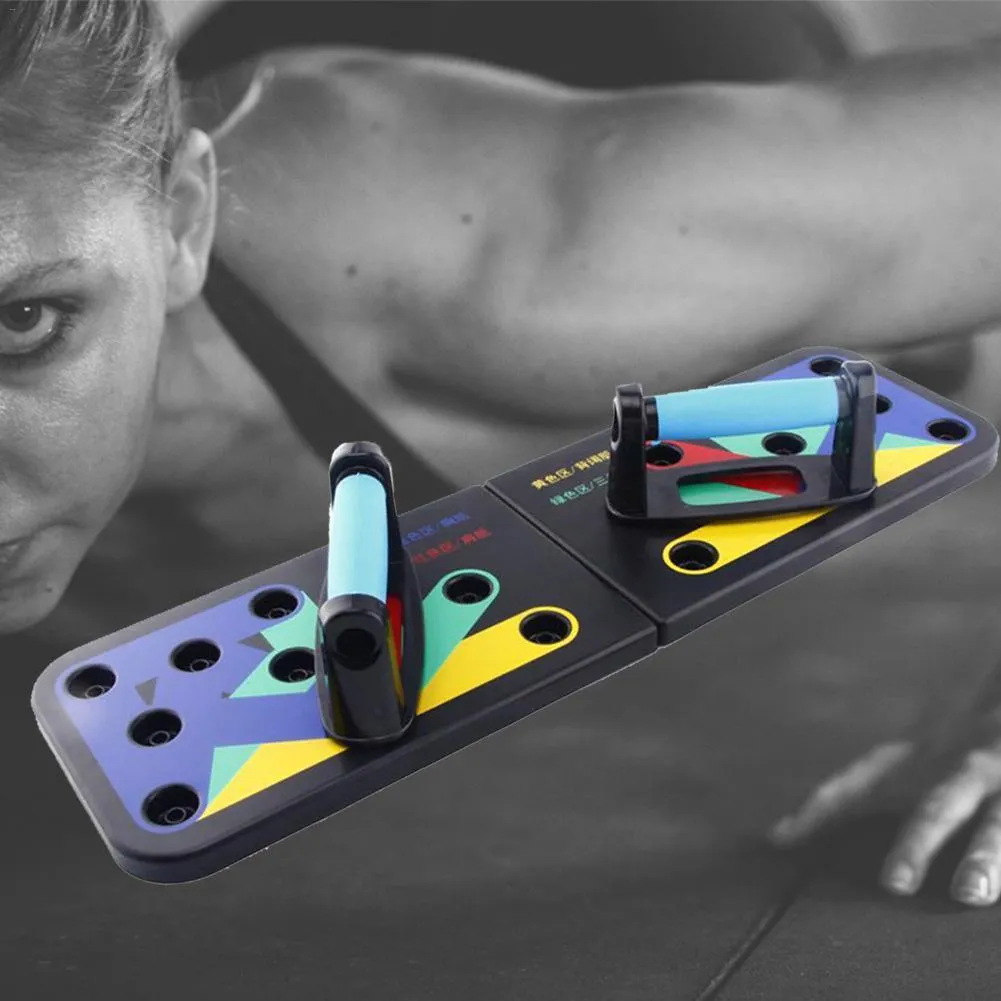 Push Up Training Rack Board 9 w 1 Uchwyt Budowlany Składany Push-Up Trening Trening Muscle Fitness Pushup Tool Y200506