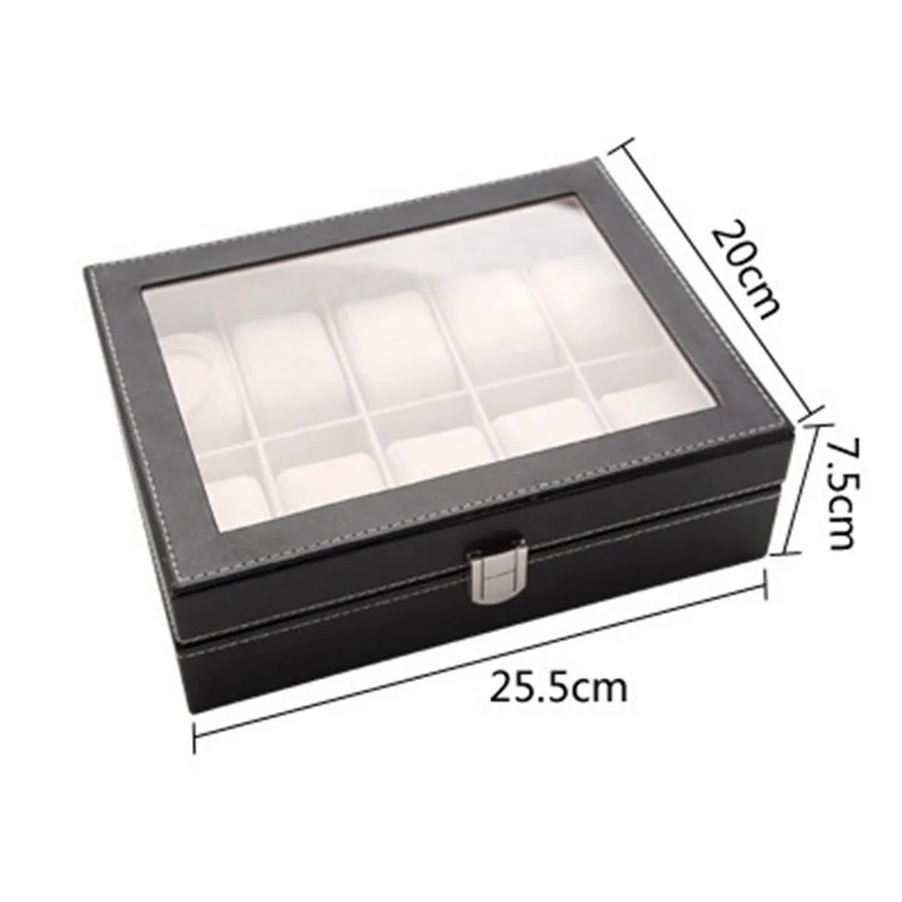 Hem Desktop Watch Pu Storage Box Jewelry Collection Storage Organizer Men039S Business 10Seat Watch Box Holder Packaging SH196341194