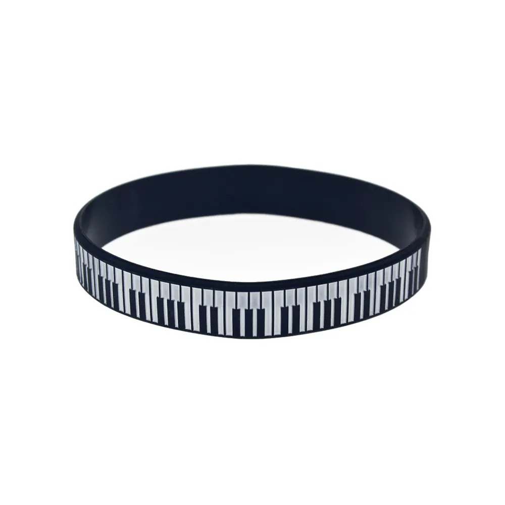 100 st piano key silicone gummi armband bra att använda i alla fördelar gåva för musik fans264x