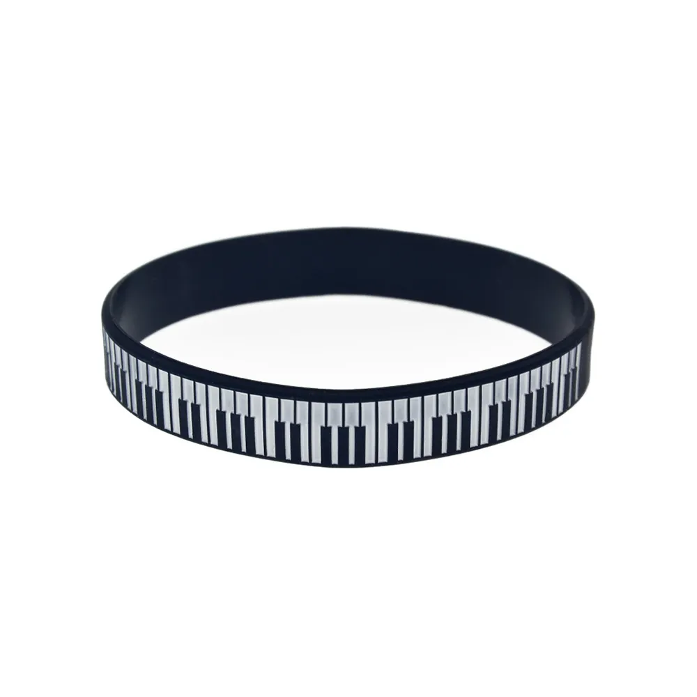 Bracelet en caoutchouc en silicone clé piano idéal à utiliser dans tous les avantages cadeaux pour les fans de musique311h