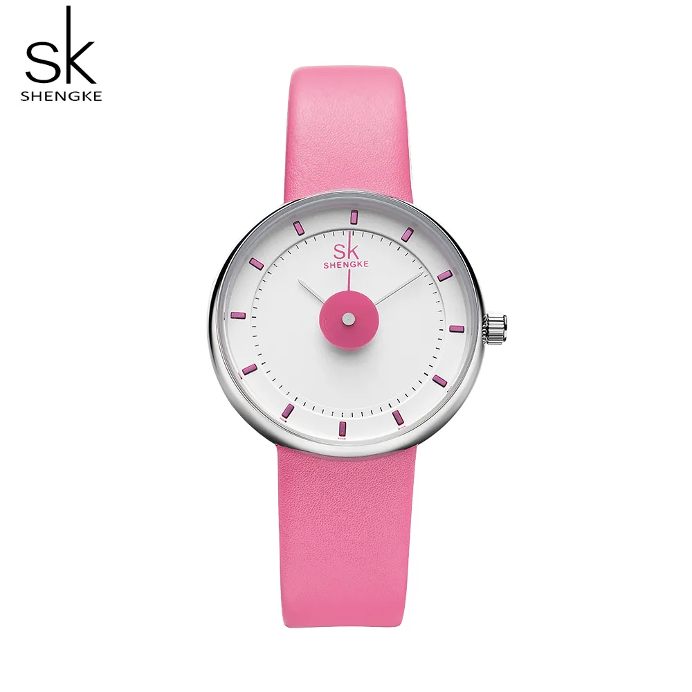 Shengke Fashion Brand Girl Quartz Kijk Creative Thin Teenage Pols Watch voor Montre Jeune Fill Joven Clock Relogio Feminino325J