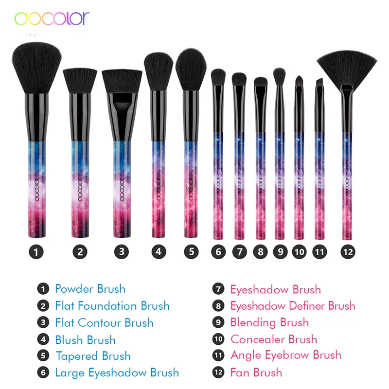 Makeup Brushes Set Docolor Star Professional Premium Synthetic Kabuki Makeup Brush Set Foundation Blending Blush Eyeshadow Brushes