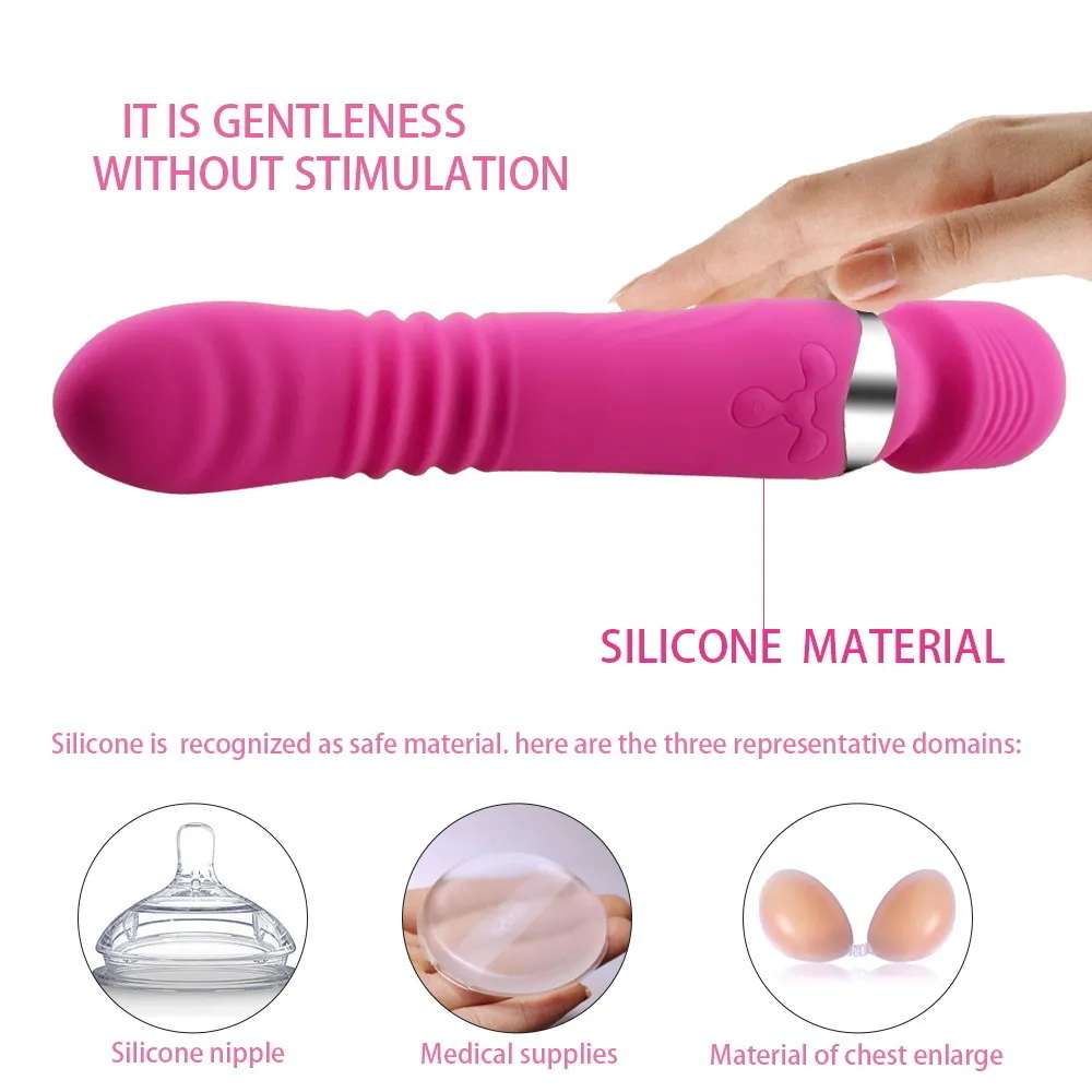 G-spot Dual Vibrating Waterproof Vibrator For Women Heating Magic Wand Silicone Vibrator Adult Sex Products Erotic Sex Toy