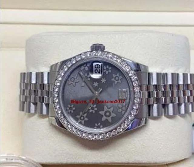 Certificado de caixa original relógio feminino 31mm 178384 moldura de diamante ásia 2813 movimento automático266o