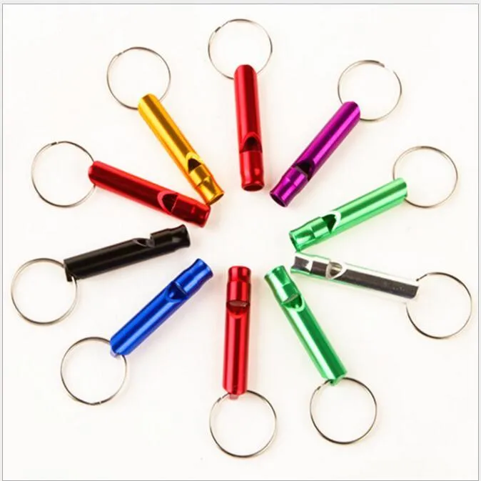 Small Dog Aluminum Alloy Outdoor Survival Whistle for Training Dogs Campaign Mountaineering Exploring Random Colors