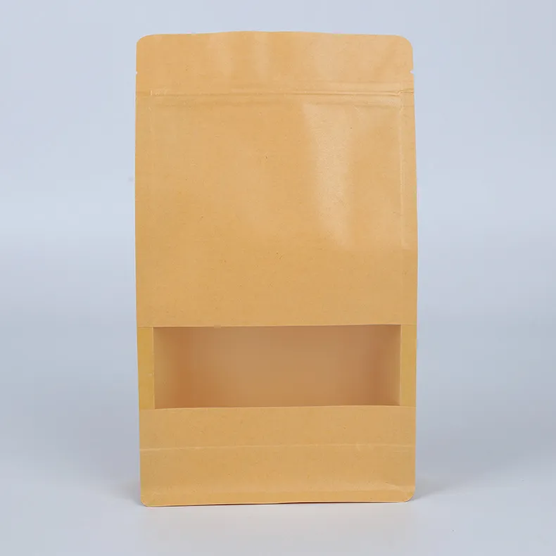 Chicchi di caffè Confezione di biscotti pane sacchetto di imballaggio ottagonale snack tè sacchetti di materiale alimentare personalizzati in carta kraft