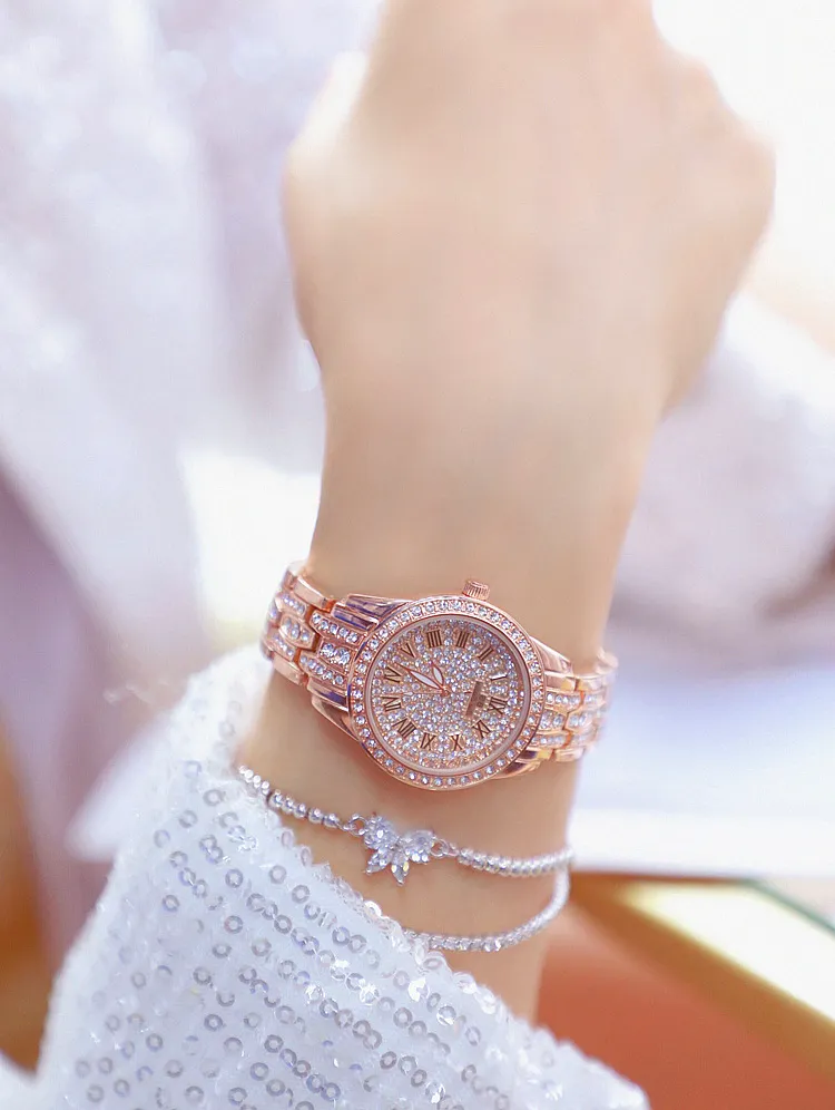 Diamond Women Watch Rhinestone Ladies Silver Bracelet Watches Clock Wristwatch Stainless Steel jewelry181f