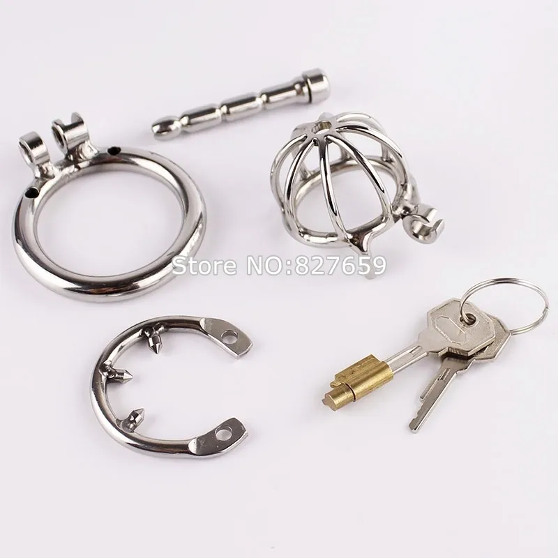 Male Device Stainless Steel Super Small Size Chastity Cage Virginity Lock Adult Game Sex Toys Y19070602_voghion.com