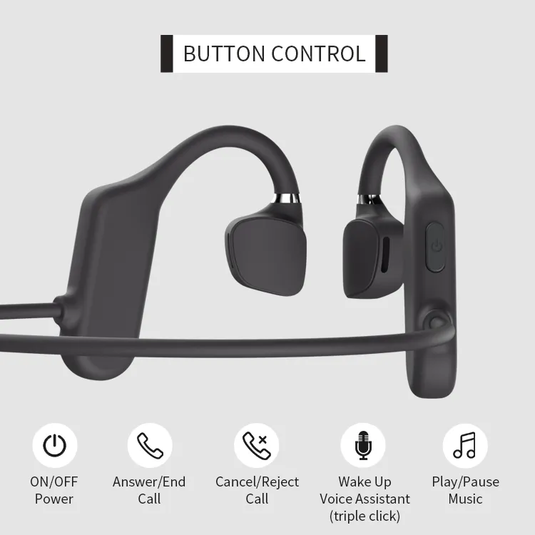 Kemik İletim Kulaklıkları Bluetooth Kablosuz Kulak Bant Boyun Bant Olmayan veya Kulak Kulaklık Handfree Spor Sürüş Açık Dış Mekan Kulaklığı