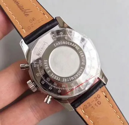 2019 nova moda clássica novo estilo Brei relógios de quartzo mostrador preto cronógrafo 1884 pulseira de couro relógio esportivo Montre H249C