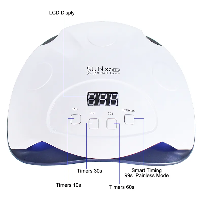 Asciugacapelli UV LED 24/54 / 84W Lampada polimerizzante smalto gel con timer inferiore Display LCD Lampada ad asciugatura rapida unghie Strumenti manicure CY200512